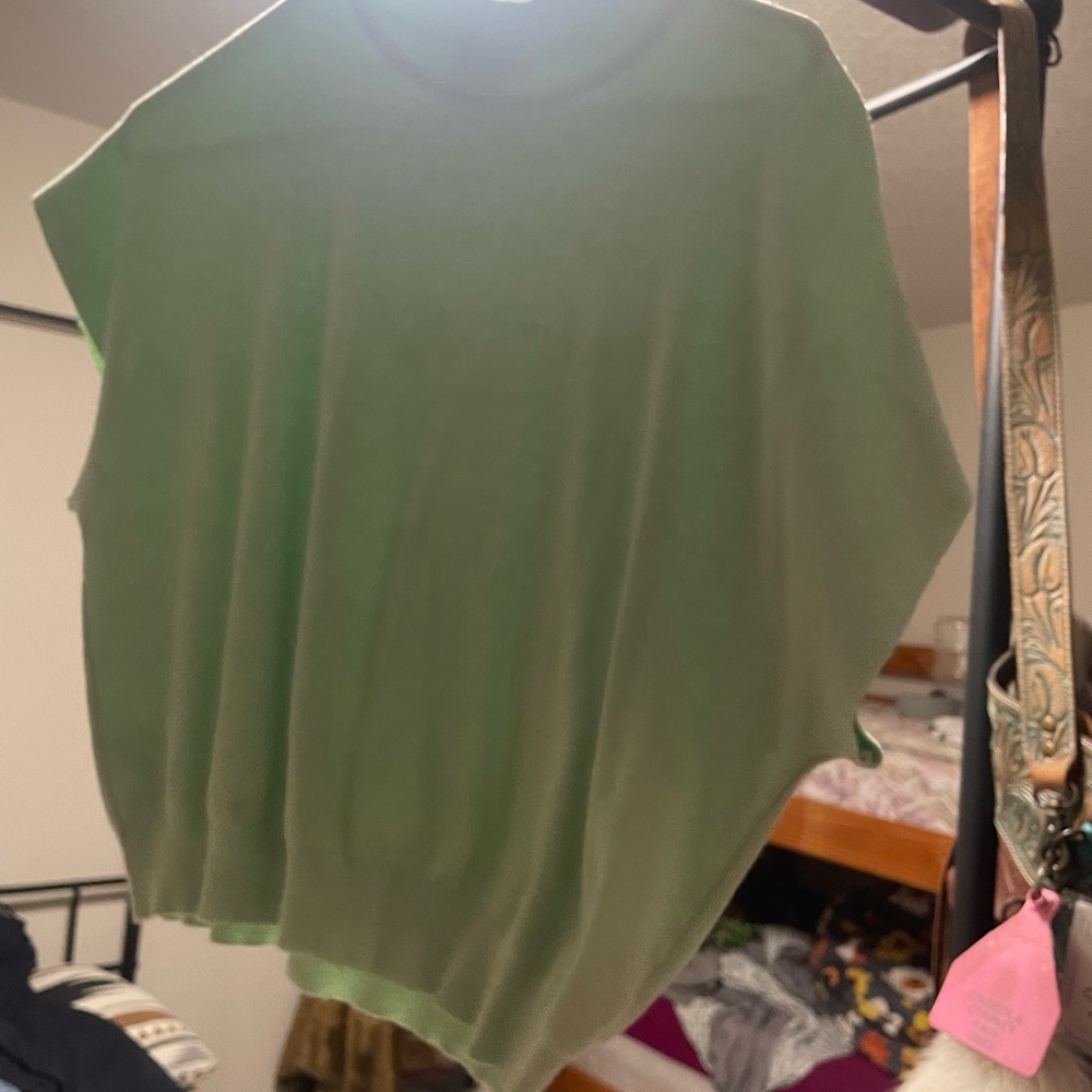 Green Knit Poncho
